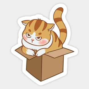 Orange cat in the box Sticker